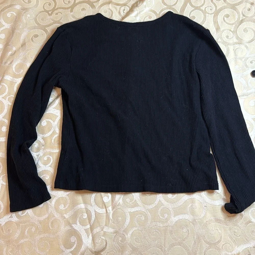 Girls Ribbed long sleeve top with buttons